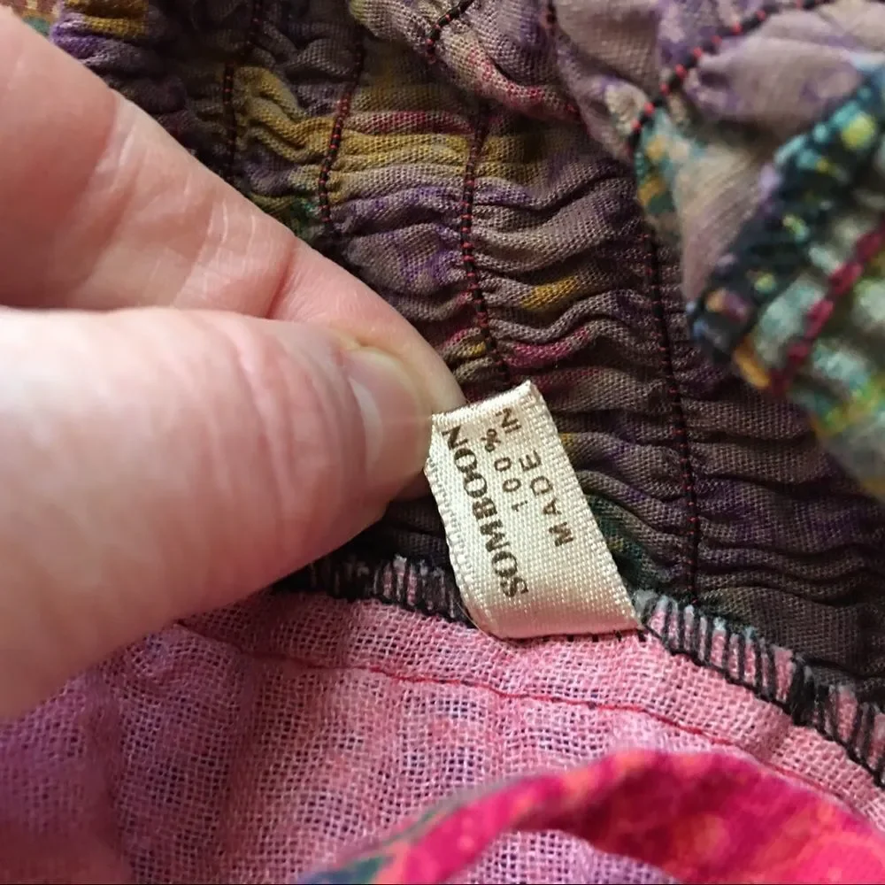 Boho patchwork multi color tunic tank top | Size Small - Picture 5 of 6